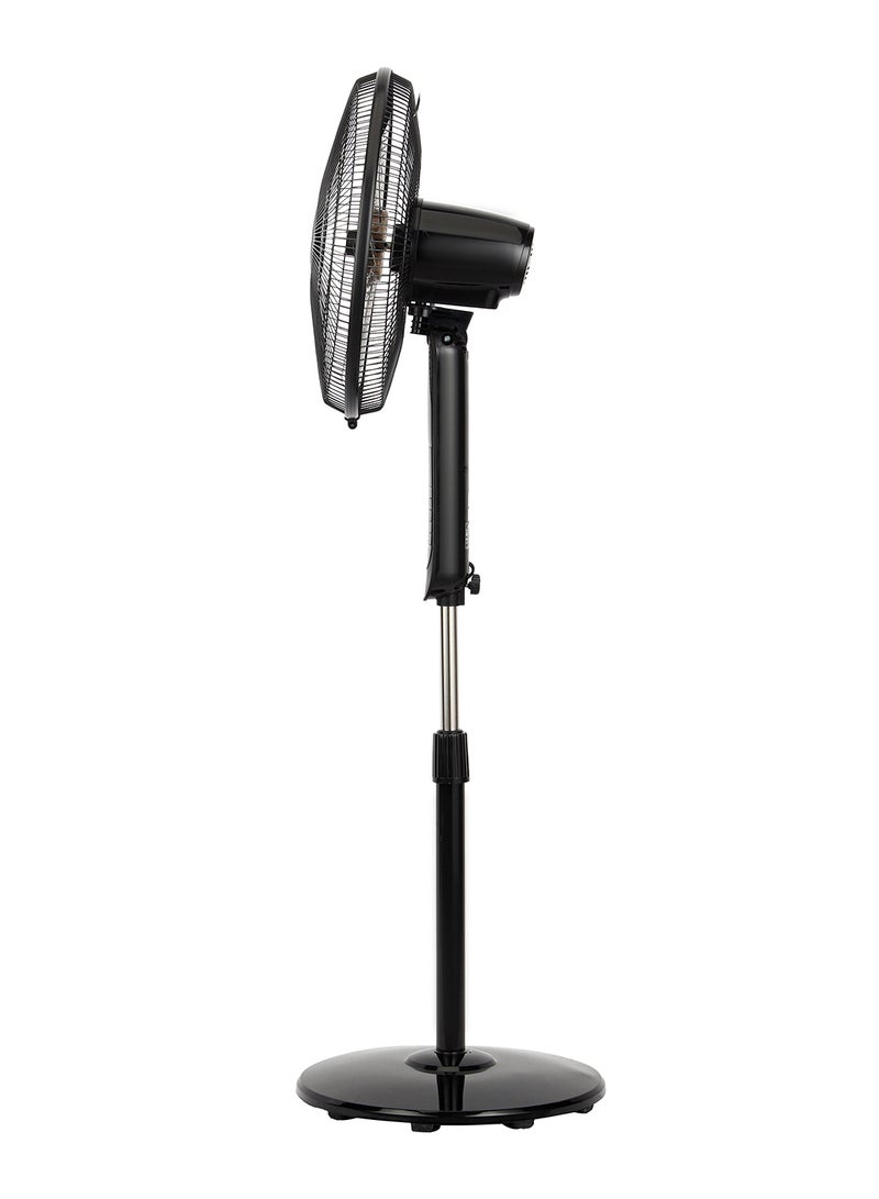 GEEPAS - 16" Stand Fan With Remote Control, 5 Leafs AS Blades, 7.5 Hours Timer, Oscillation, 3 Speed Options, Powerful Copper Motor, Self Protection When Over Heated 60 W GF9489N Black - Image 1