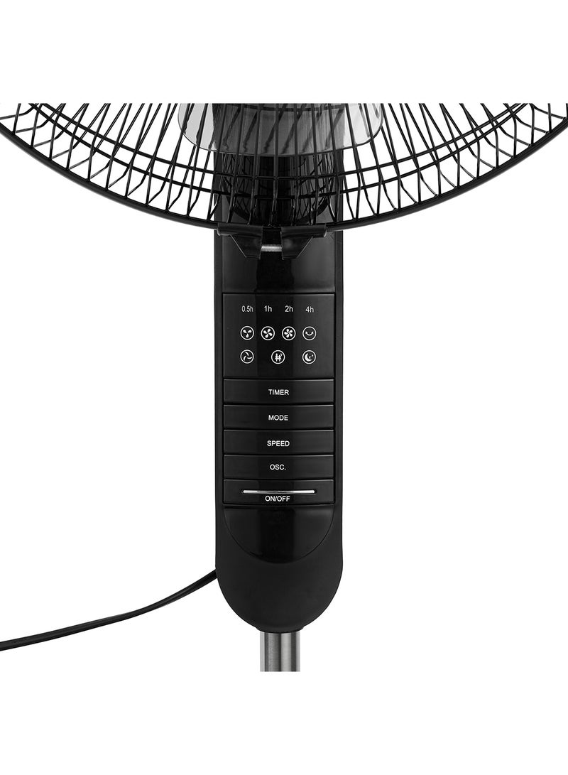 GEEPAS - 16" Stand Fan With Remote Control, 5 Leafs AS Blades, 7.5 Hours Timer, Oscillation, 3 Speed Options, Powerful Copper Motor, Self Protection When Over Heated 60 W GF9489N Black - Image 1