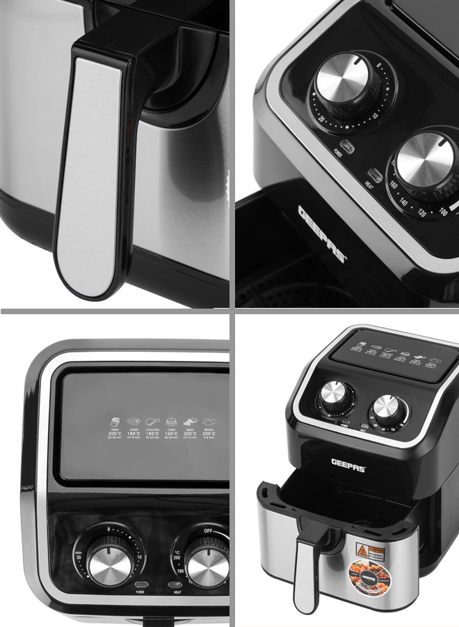 GEEPAS - Air Fryer With 5 L Equipped With Vortx Air Frying Technology| Oil Free Cooking  Adjustable Timer And Temperature 5 L 1600 W GAF37528 Black - Image 1