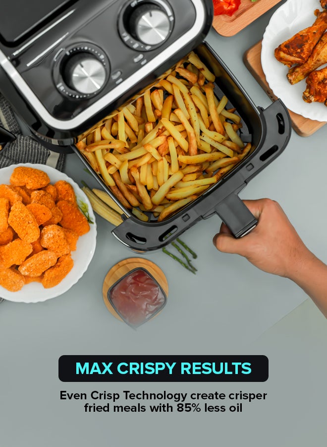 GEEPAS - Air Fryer With 5 L Equipped With Vortx Air Frying Technology| Oil Free Cooking  Adjustable Timer And Temperature 5 L 1600 W GAF37528 Black - Image 1