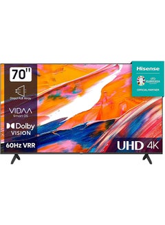 VIDAA U6 4K Smart TV, 70 Inch UHD E6K With Dolby Vision, Pixel Tuning, Smooth Motion, Game Mode Plus 2023 New Model 70E6K Black