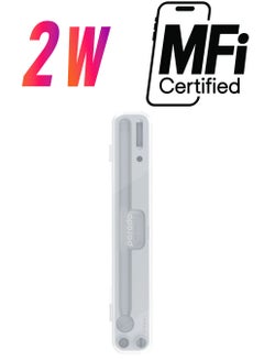 porodo Wireless Charging And Storage For Pencil 1 And 2 Case 570mAh/3.85Vdc/2.194Wh Battery With Built-In Magnet And LED Indicator White  - Image 1