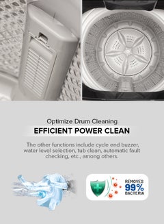 GEEPAS 8 KG Fully Automatic Washing Machine| Fully Digital Control and Automatic Top Load Washing Machine| 8 Wash Programs with Strong Pulsator| Safety Lock and Durable Metal Body 330W 8 kg GFWM8823SX Grey  - Image 5