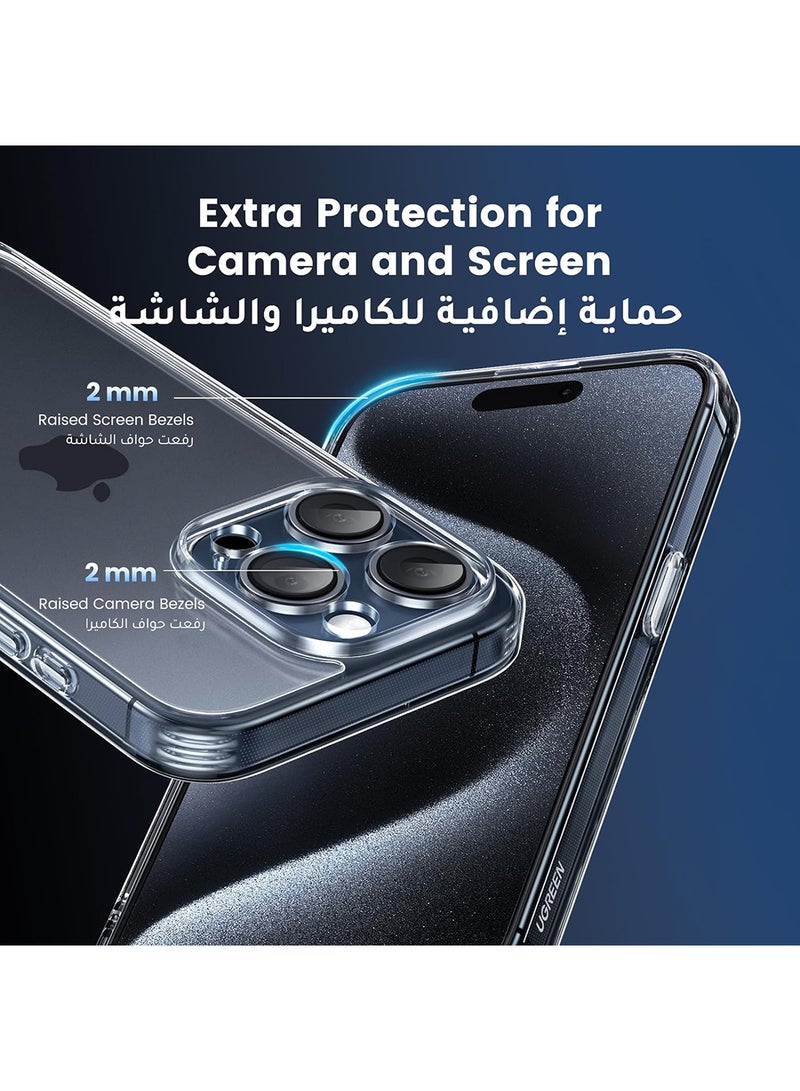 Ugreen iPhone 15 Pro Case Clear 6.1 inch【Anti-Yellowing】【 Mil-Grade Anti-Drop】iPhone 15 Pro Cover Transparent, Slim Crystal iPhone 15  Pro Case, Full Coverage Lens Protection, Shockproof Anti-Scratch Clear  - Image 5
