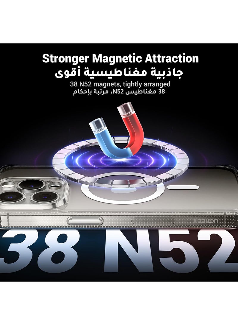 Ugreen - iPhone 15 Pro Magsafe Case Clear, N52 Stronger Magnets, Shockproof Military-Grade Protection, iPhone 15 Pro Cover Anti-Yellow And Anti-Scratch, Ultra Slim, Magnetic Cover for 15 Pro 6.1-Inch - Clear - Image 1