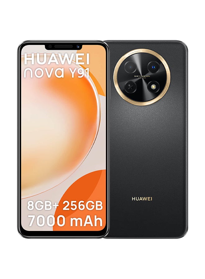 هواوي نوفا Y91 ثنائي الشريحة بلون أسود نجمي وذاكرة وصول عشوائي (RAM) سعة 8 جيجابايت وذاكرة داخلية 256 جيجابايت يدعم تقنية 4G - إصدار الشرق الأوسط - Image 1