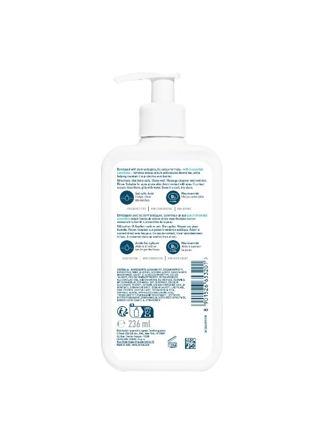 CeraVe Blemish Control Face Cleanser With 2% Salicylic Acid & Niacinamide For Acne & Blemish Prone Skin 236ml - Image 2