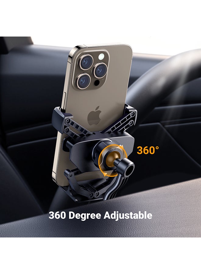 Ugreen - Mobile Holder For Car Car Phone Holder For Air Vent Car Mobile Holder With Auto Lock And Hook Shape Clip Not Block Air Vent Phone Holder Car Fit Big Phone iPhone 15 16 Series, Samsung S24 S23, Xiaomi Black - Image 1