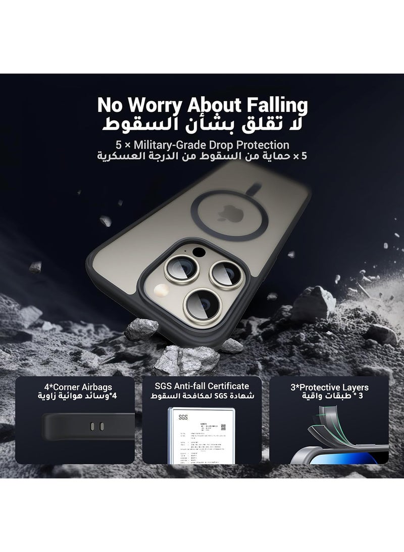 Ugreen iPhone 15 Pro Magsafe Case 【N52 Stronger Magnets】【Shockproof Military-Grade Protection】Anti-Fingerprints Anti-Scratch, Never Yellowing Slim Magnetic iPhone 15 Pro Cover 6.1 inch Black Black Black - Image 4