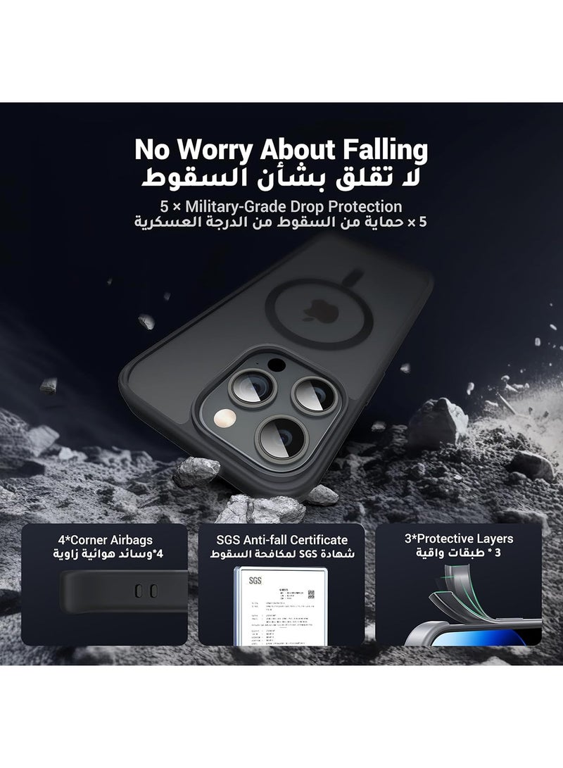 Ugreen - iPhone 15 Pro Max Magsafe Case 【N52 Stronger Magnets】【Shockproof Military-Grade Protection】Anti-Fingerprints Anti-Scratch, Never Yellowing Slim Magnetic iPhone 15 Pro Max Cover 6.7 inch Black Black - Image 1