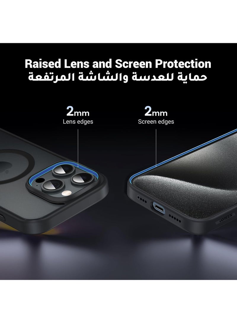 Ugreen - iPhone 15 Pro Max Magsafe Case 【N52 Stronger Magnets】【Shockproof Military-Grade Protection】Anti-Fingerprints Anti-Scratch, Never Yellowing Slim Magnetic iPhone 15 Pro Max Cover 6.7 inch Black Black - Image 1