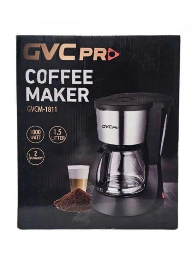 gvc pro Coffee Maker 1.5 L 1000 W GVCM-1811 Black  - Image 5