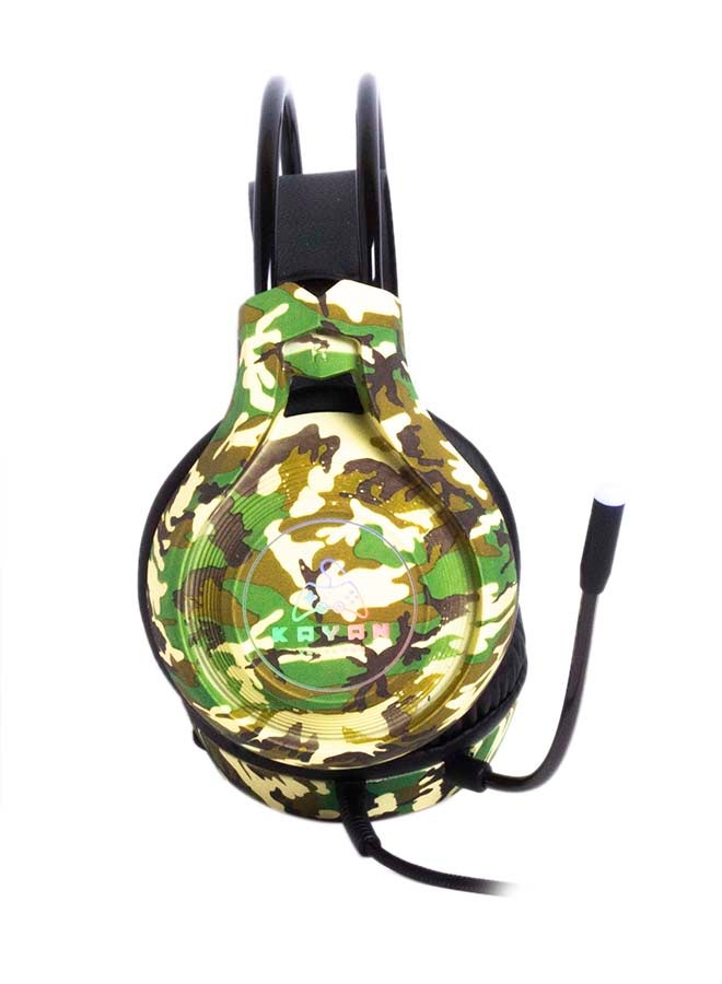 Kayan - Over-Ear KN1100 Plus Gaming RGB Lightning Headset with Mic - GreenCamouflage - Image 1