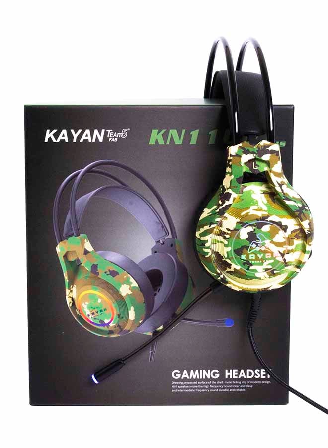 Kayan - Over-Ear KN1100 Plus Gaming RGB Lightning Headset with Mic - GreenCamouflage - Image 1