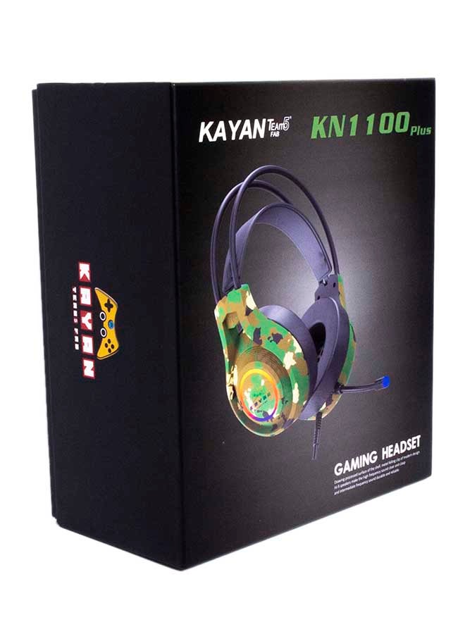 Kayan - Over-Ear KN1100 Plus Gaming RGB Lightning Headset with Mic - GreenCamouflage - Image 1
