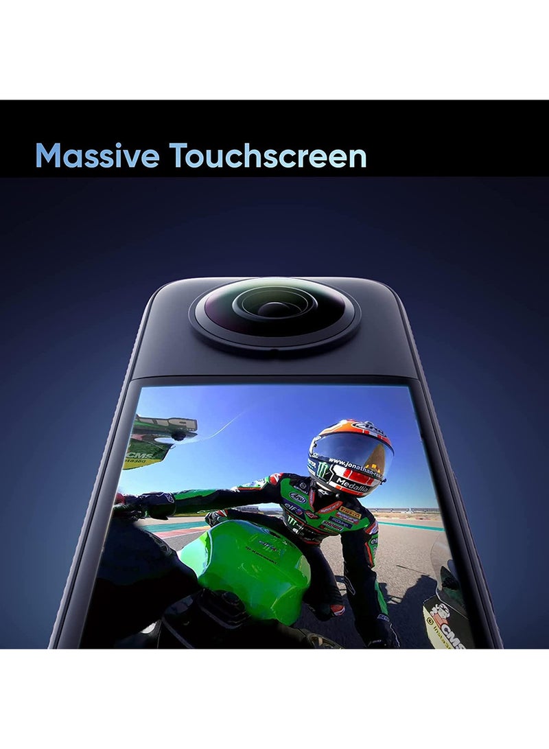 Insta360 - X3-360 Degree Waterproof Action Camera With 1/2" Sensor, 5.7K 360, 72MP 360 Photos, Stabilisation, 2.29" Touch Screen, AI Editing, Live Streaming, Webcam, Voice Control With 64GB Memory Card - Image 1