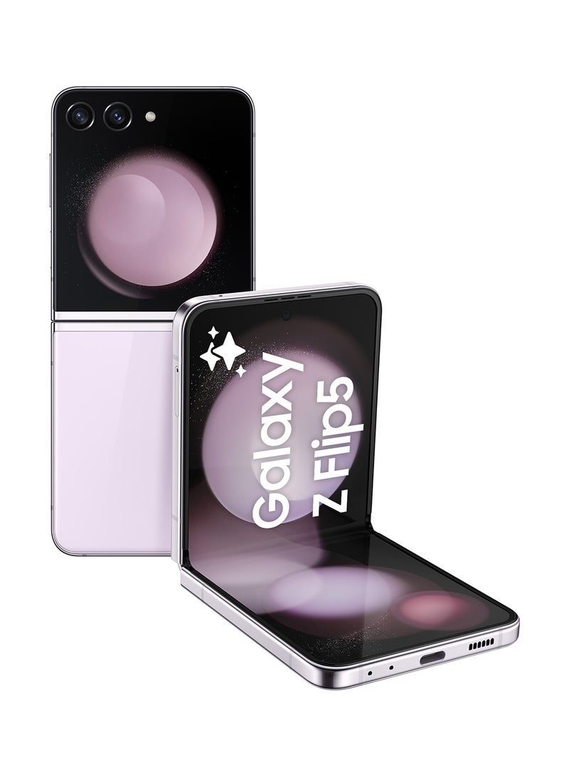 سامسونج هاتف Galaxy Z Flip 5 ثنائي الشريحة باللون اللافندر وذاكرة الوصول العشوائي (RAM) سعة 8 جيجابايت وذاكرة تخزين داخلية 512 جيجابايت ويدعم تقنية 5G - إصدار الشرق الأوسط - Image 1