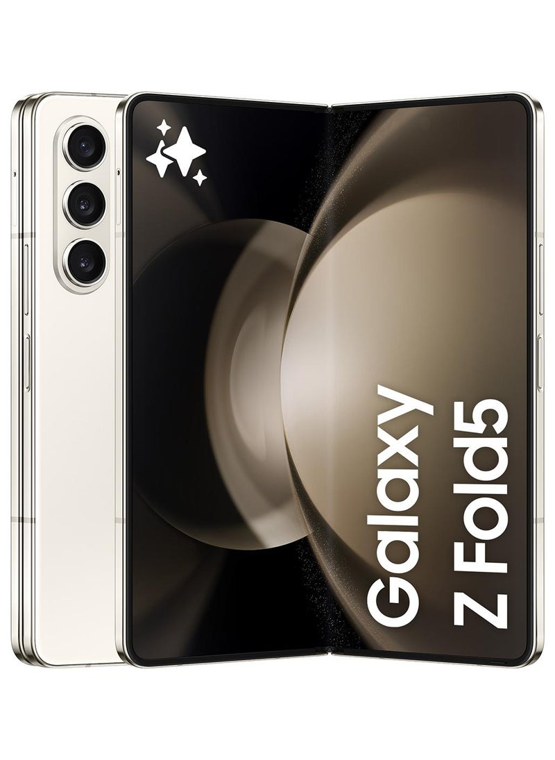 سامسونج هاتف Galaxy Z Fold 5 ثنائي الشريحة باللون الكريمي وذاكرة وصول عشوائي (RAM) سعة 12 جيجابايت وذاكرة داخلية 256 جيجابايت يدعم تقنية 5G - إصدار الشرق الأوسط - Image 1