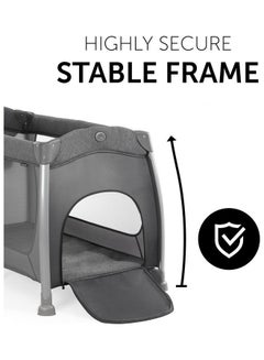 hauck Play And Relax Center Travel Cot, Melange Charcoalfast Folding And Compact, With Changing Mat And Travel Bag, 120Cm X 60Cm, From Birth 15Kg  - Image 4