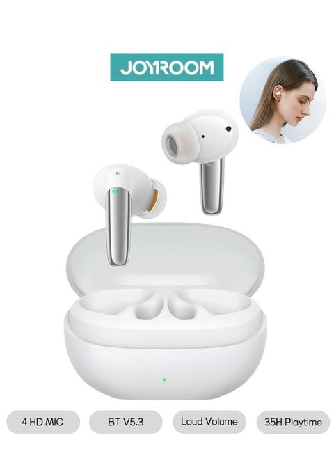 JR-BB1 4 Mic In-Ear True Wireless Bluetooth 5.3 Earphones Low Latency Fast Charging IP54 Waterproof Earbuds With Charging Case White