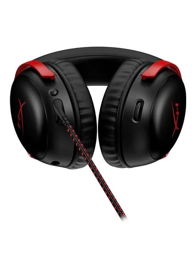 HYPERX Cloud III – Wired Gaming Headset (Chinese Version), PC, PS5, Xbox Series X|S, Angled 53mm Drivers, DTS, Memory Foam, Durable Frame, Ultra-Clear 10mm Mic, USB-C, USB-A, 3.5mm – Black/Red - Image 3