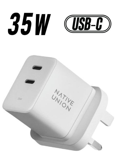شاحن سريع من شركة Gan - PD - 35 وات - مزدوج - 2 منفذ USBC