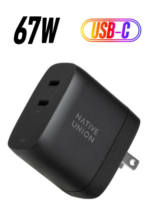 شاحن سريع PD 67W بمنفذين USBC