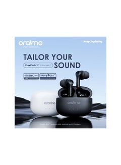 FreePods 3C ENC Calling Noise Cancellation , powerful bass 4 mics , Long Playtime True Wireless Earbuds IPX5-Water Resistant, Via App White - pnsku/N53418359A/45/_/1696328332/ecc4749a-ca03-4758-817b-25d6db7d438f