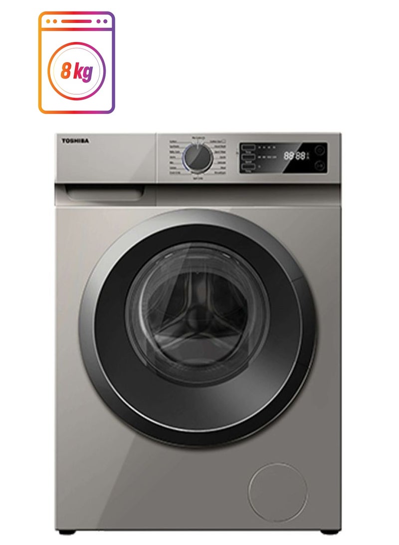 Toshiba - 1200 Rpm Front Load Washing Machine, 16 Programs, 15 Min Quick Wash Cycle, With Eco Cold Wash 8 kg TWH90S2ASK Silver - Image 1
