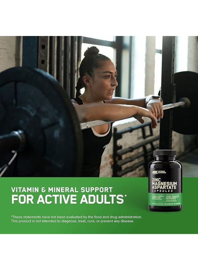 Optimum Nutrition ZMA Zinc for Immune Support, Muscle Recovery and Endurance Supplement for Men and Women, Zinc and Magnesium Supplement - 90 Capsules - Image 4