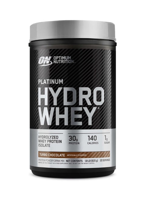 Platinum Hydrowhey Protein Powder, 30 Grams of Protein for Muscle Support & Recovery, 100% Hydrolyzed Whey Protein Isolate Powder - Turbo Chocolate, 1.8 Lbs, 20 Servings (820 G)