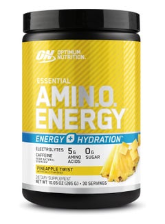 Optimum Nutrition Amino Energy Plus Electrolytes Powder - Pre Workout, Bcaas, Amino Acids, Keto Friendly, Anytime Energy Powder - Pineapple Twist, 285 G , 30 Servings  - Image 1