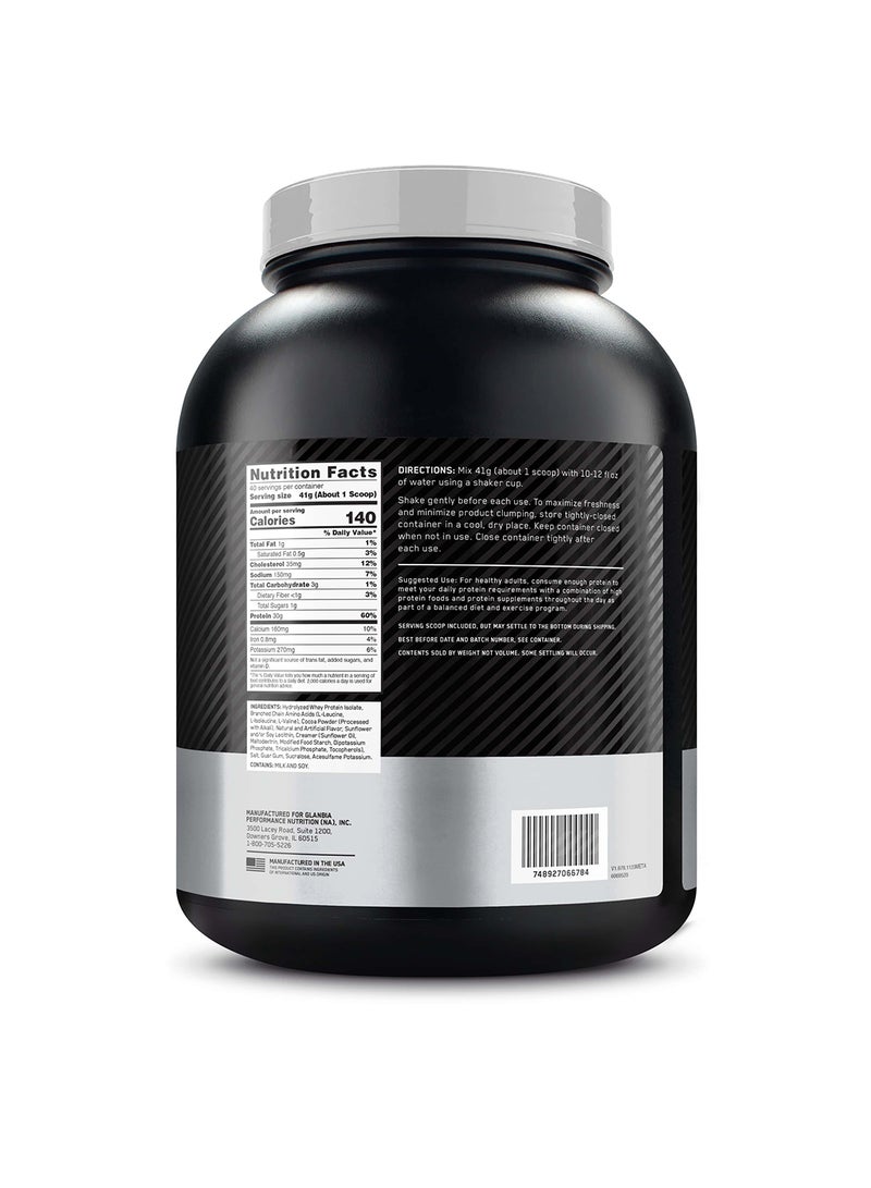 Optimum Nutrition - Platinum Hydrowhey Protein Powder, 30 Grams of Protein for Muscle Support & Recovery, 100% Hydrolyzed Whey Protein Isolate Powder - Turbo Chocolate, 3.61 Lbs , 40 Servings (1.64 KG) - Image 1