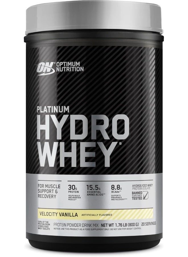 أوبتيموم نيوتريشن مسحوق بروتين مصل اللبن البلاتيني، 30 جرامًا من البروتين لدعم العضلات واستعادتها، مسحوق بروتين مصل الحليب المعزول بنسبة 100% - سرعة الفانيليا، (800 جم) - Image 1