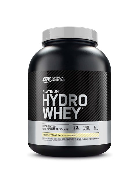 Platinum Hydrowhey Protein Powder, 30 Grams of Protein for Muscle Support & Recovery, 100% Hydrolyzed Whey Protein Isolate Powder - Velocity Vanilla, 3.52 Lbs , 40 Servings (1.6 KG)