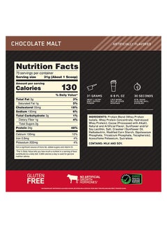 Optimum Nutrition Gold Standard 100% Whey Protein Powder Primary Source Isolate, 24 Grams of Protein for Muscle Support and Recovery - Chocolate Malt, 5 Lbs, 73 Servings (2.27 KG)  - Image 3