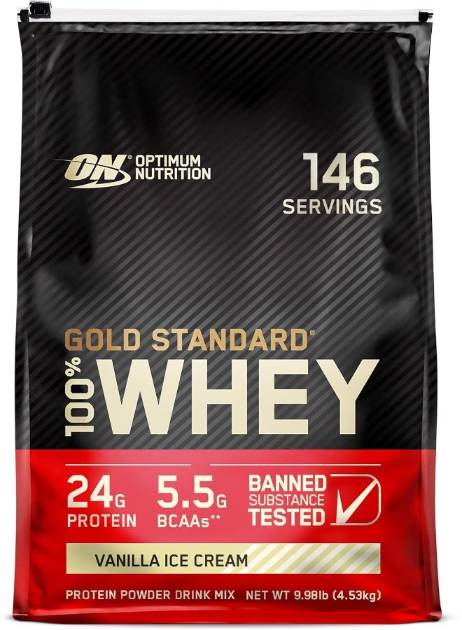 Gold Standard 100% Whey Protein Powder - Vanilla Ice Cream