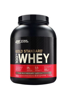 Optimum Nutrition Gold Standard 100% Whey Protein Powder Primary Source Isolate, 24 Grams of Protein for Muscle Support and Recovery - Extreme Milk Chocolate, 5 Lbs, 71 Servings (2.27 KG)  - Image 1