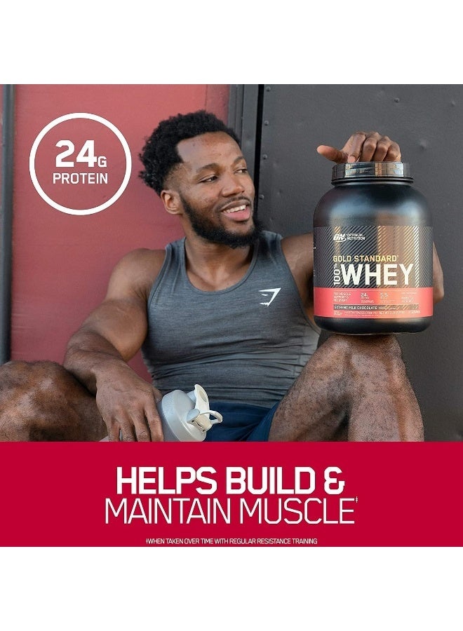 Gold Standard 100% Whey Protein Powder Primary Source Isolate, 24 Grams of Protein for Muscle Support and Recovery - Extreme Milk Chocolate, 5 Lbs, 71 Servings (2.27 KG)