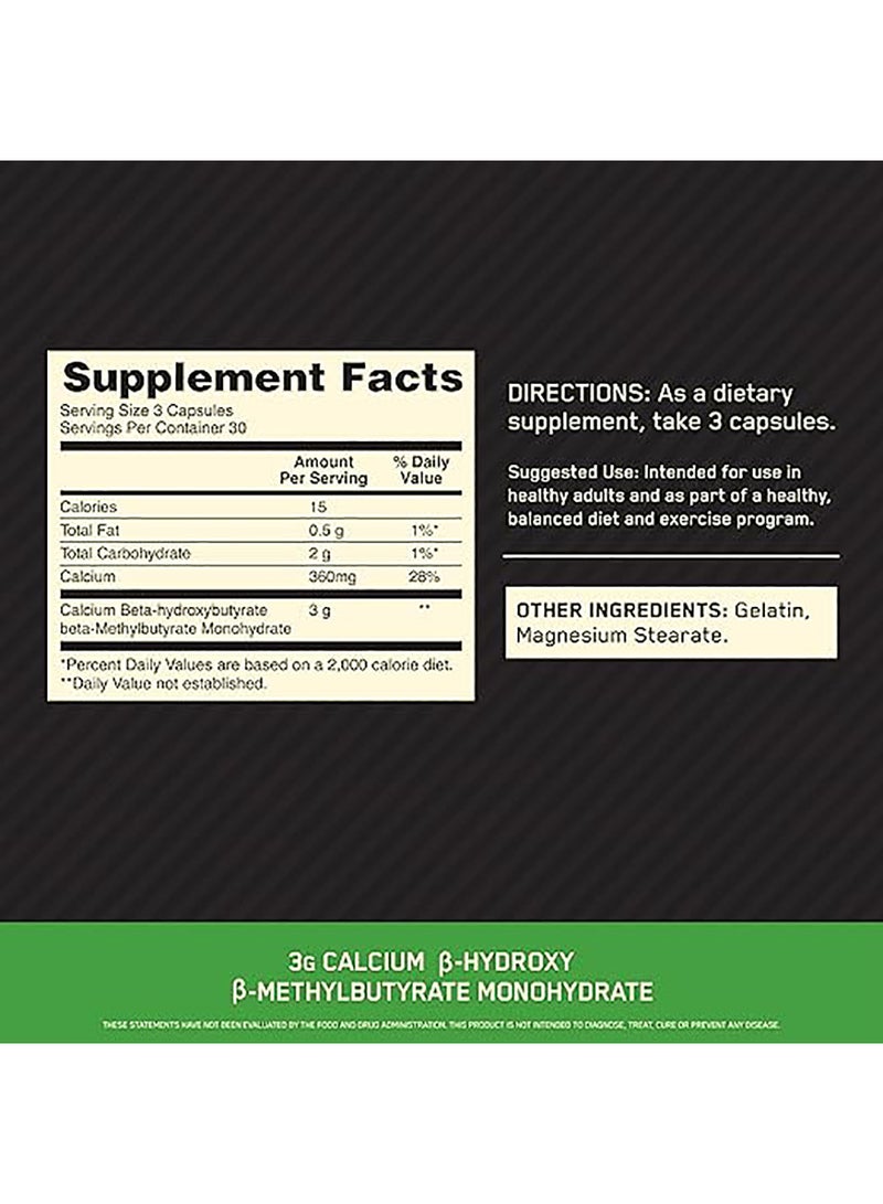 Optimum Nutrition - HMB, 90 Capsules, 30 Servings - Image 1
