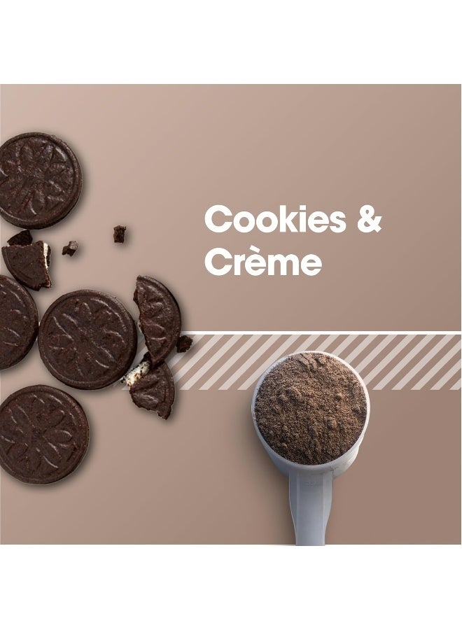 أوبتيموم نيوتريشن مسحوق بروتين مصل الحليب بنسبة 100% من Gold Standard معزول المصدر الأساسي، 24 جرامًا من البروتين لدعم العضلات واستعادتها - البسكويت والكريمة، 4.65 رطل، 68 حصة (2.11 كجم) - Image 2