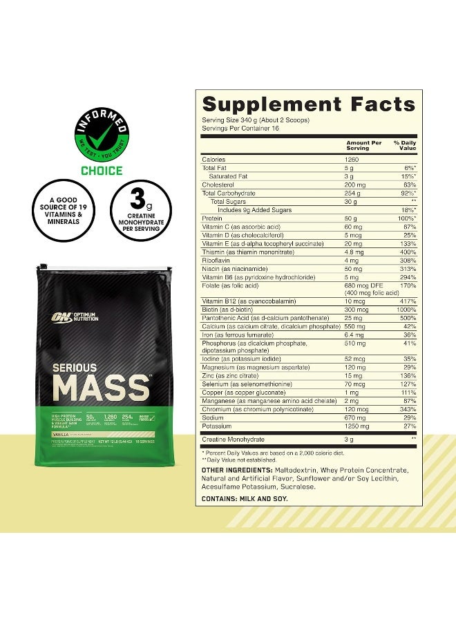 Serious Mass: High Protein Muscle Building & Weight Gainer Protein Powder