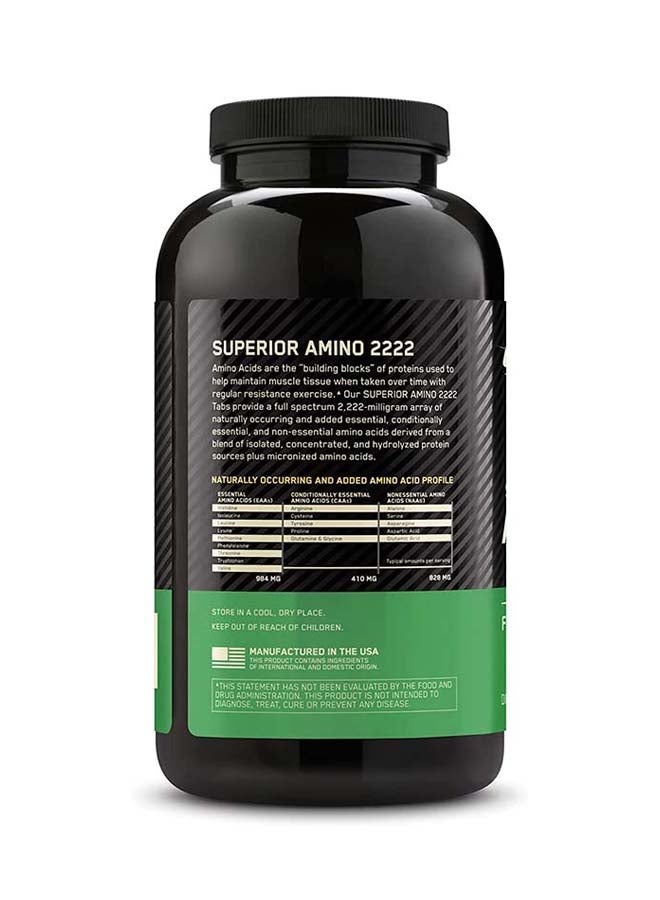 Optimum Nutrition - Superior Amino 2222 Tablets, Complete Essential Amino Acids, EAAs to Maintain Muscle Tissue - 320 Tablets - Image 1