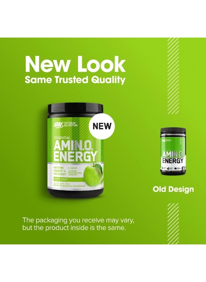 أوبتيموم نيوتريشن الطاقة الأمينية - قبل التمرين مع الشاي الأخضر، Bcaa، الأحماض الأمينية، صديقة للكيتو، مستخلص القهوة الخضراء، 0 جرام من السكر، مسحوق الطاقة في أي وقت - التفاح الأخضر، 270 جم، 30 وجبة - Image 5