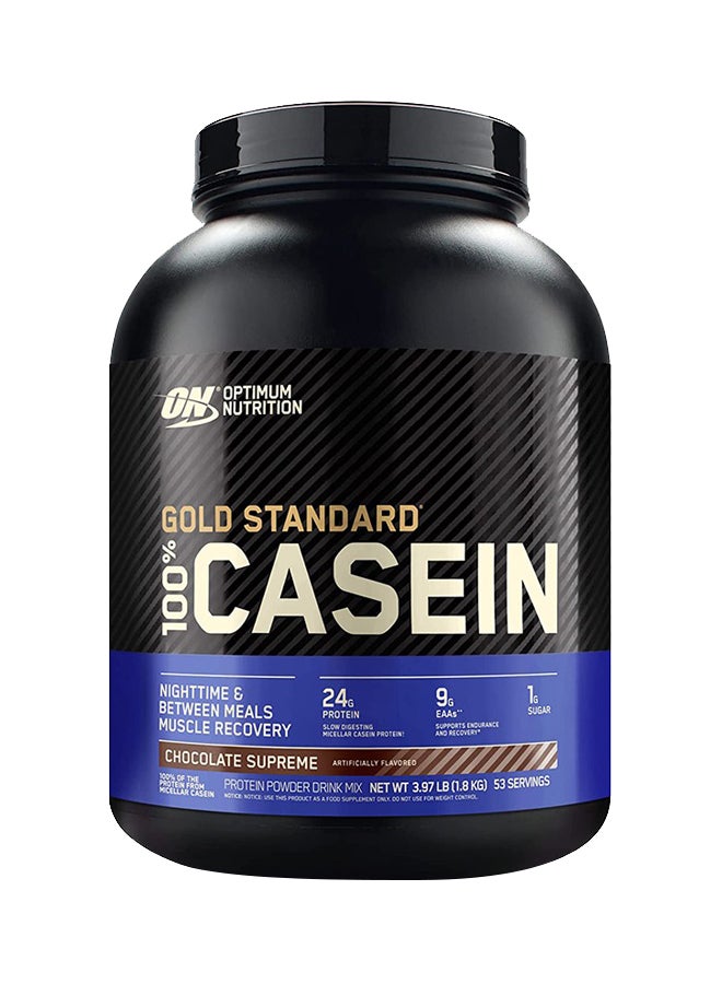 Optimum Nutrition - Gold Standard 100% Micellar Casein Protein Powder, 24 Grams of Protein, Slow Digesting, Helps Keep You Full, Overnight Muscle Recovery - Chocolate Supreme, 3.97 Lbs, 53 Servings (1.8 KG) - Image 1