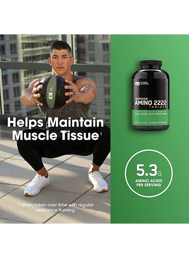 Optimum Nutrition Superior Amino 2222 Tablets, Full Amino Acid Spectrum - 160 Tablets  - Image 3