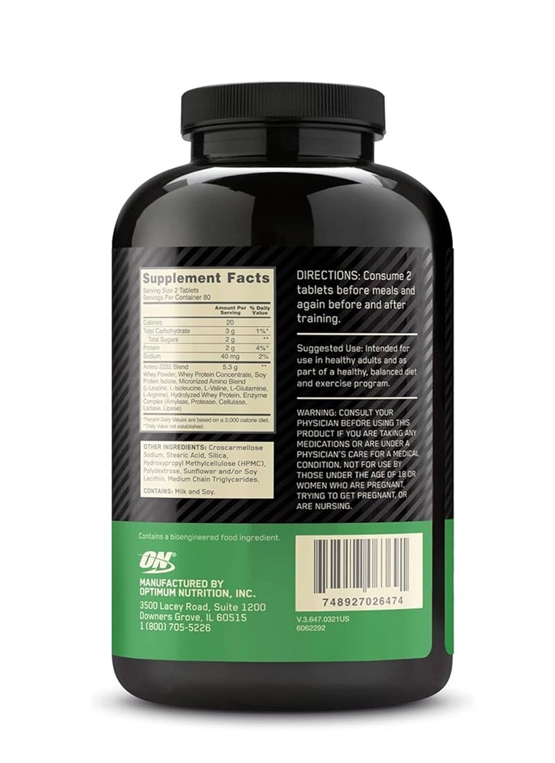 Optimum Nutrition Superior Amino 2222 160 Tablets - Image 2