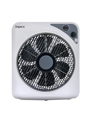 12 Inch Box Fan BF 7512 Powerful Cooling With 3 Speed Modes, Timer, Child Safety Grill, Copper Motor BF 7512 White - pnsku/N53418905A/45/_/1746961255/b070df0f-0a3a-4081-934e-c3d562a5caa3