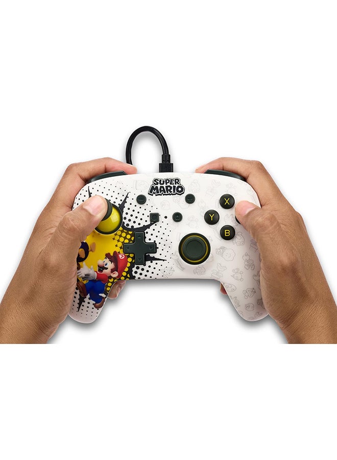 PowerA - PowerA Enhanced Wired Gaming Controller for Nintendo Switch or Nintendo Switch OLED, Bob-omb Blast, White - Image 1