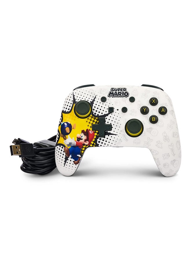 PowerA - PowerA Enhanced Wired Gaming Controller for Nintendo Switch or Nintendo Switch OLED, Bob-omb Blast, White - Image 1